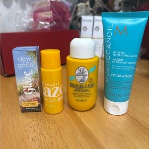 3pc Bundle~ Dew of the Gods Amalfi Glaze, Sol de Janeiro, Moroccan Oil, NWOB,